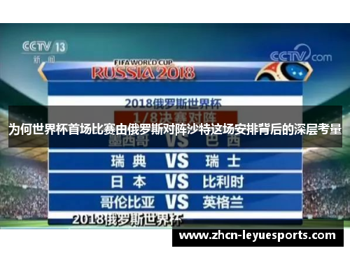 为何世界杯首场比赛由俄罗斯对阵沙特这场安排背后的深层考量